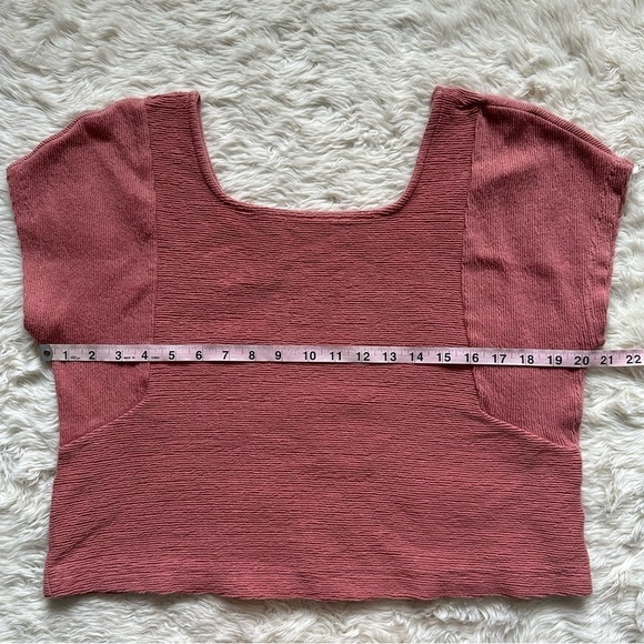Madewell Top Ottoman Jacquard Square-Neck Textured Rose Dust M - Picture 9 of 10